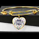 God is Within Her She Will Not Fall Heart Pendant Necklace