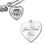 God is Within Her She Will Not Fall Heart Pendant Necklace