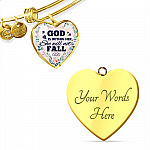 God is Within Her She Will Not Fall Heart Pendant Necklace