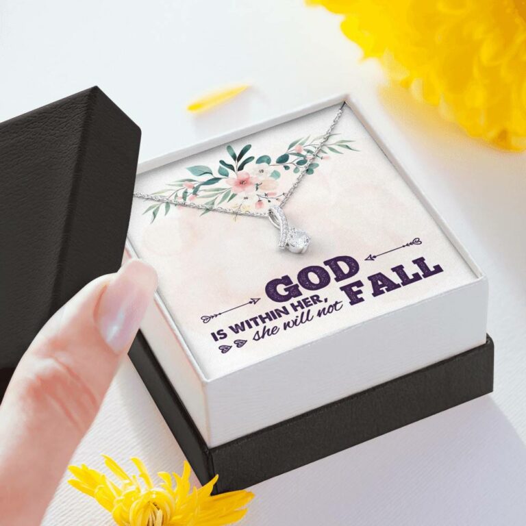 God is Within Her She Will Not Fall Alluring Pendant Necklace