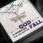 God is Within Her She Will Not Fall Dragonfly Pendant Necklace God is Within Her She Will Not Fall Dragonfly Pendant Necklace