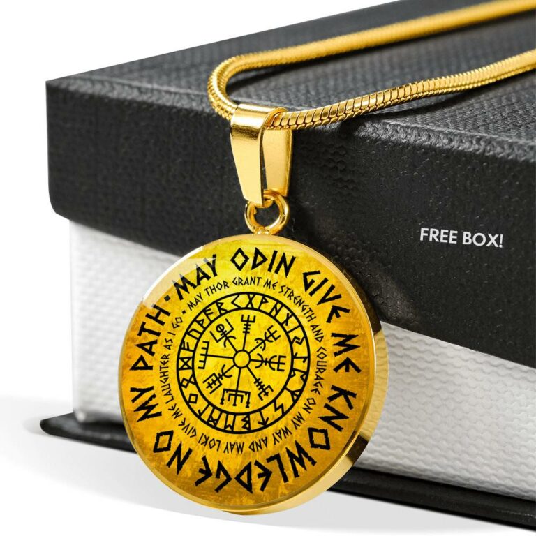 May Odin Give Me Knowledge On My Path Circle Pendant Necklace - Nordic Vikings Necklace - Viking Gifts