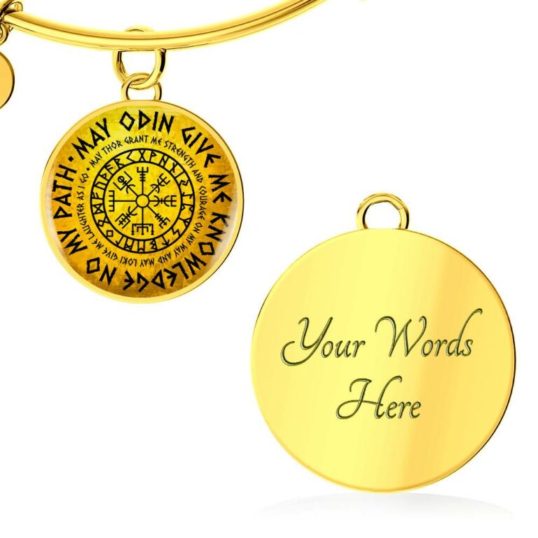 May Odin Give Me Knowledge On My Path Circle Pendant Necklace - Nordic Vikings Necklace - Viking Gifts