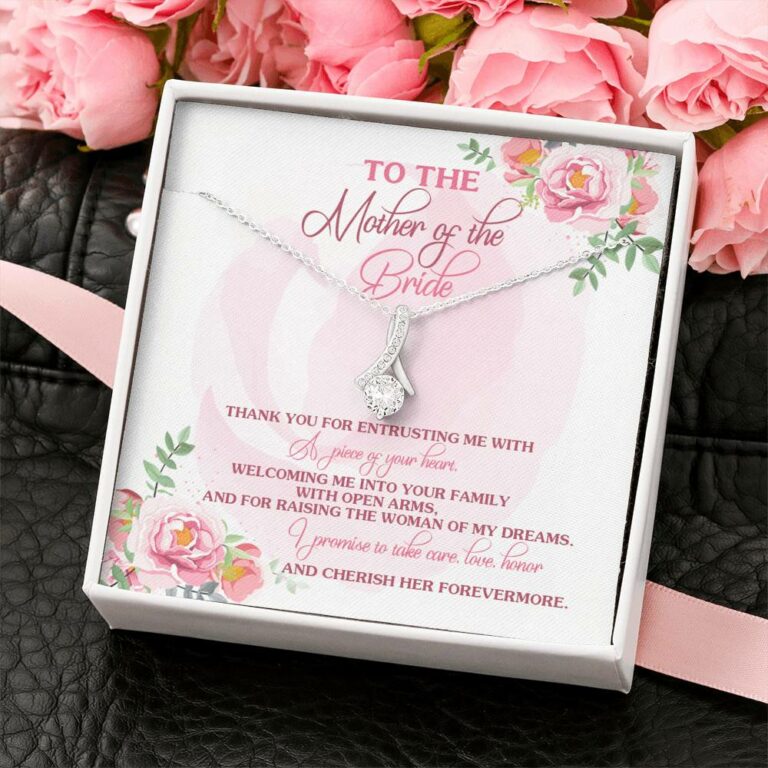 To The Mother Of The Bride Thank You For Entrusting Me Alluring Beauty Necklace - Mother in Law Wedding Gift