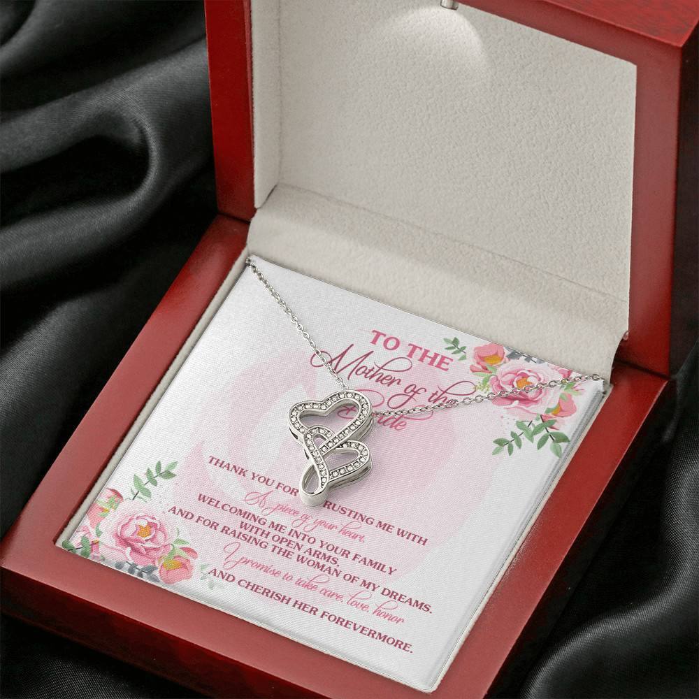 To The Mother Of The Bride Thank You For Entrusting Me Double Hearts Necklace - Mother In Law Gift From Groom To The Mother Of The Bride Thank You For Entrusting Me Double Hearts Necklace - Mother In Law Gift From Groom
