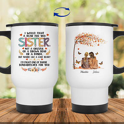 14 oz. White Travel Mug