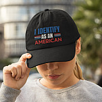 I Identify As An American Patriotic Gifts for Men Twill Cap - High-Profile Snapback Hat - Trucker Hat