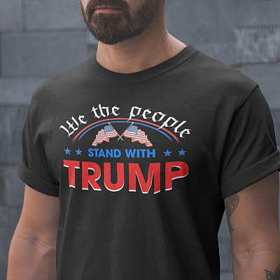 American Flag We the People Stand with Trump T-Shirt - Trump Supporter Shirt