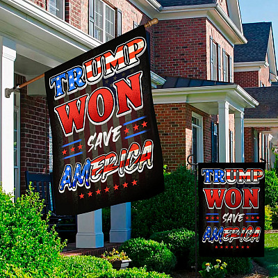 Alternative view of Trump Won Save America Flag - Trump 2024 Trump Supporters Outdoor Decorative Garden Flag - House Flag
