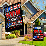 4O. Trump Won (Flag - Full) Garden & House Mockup 3