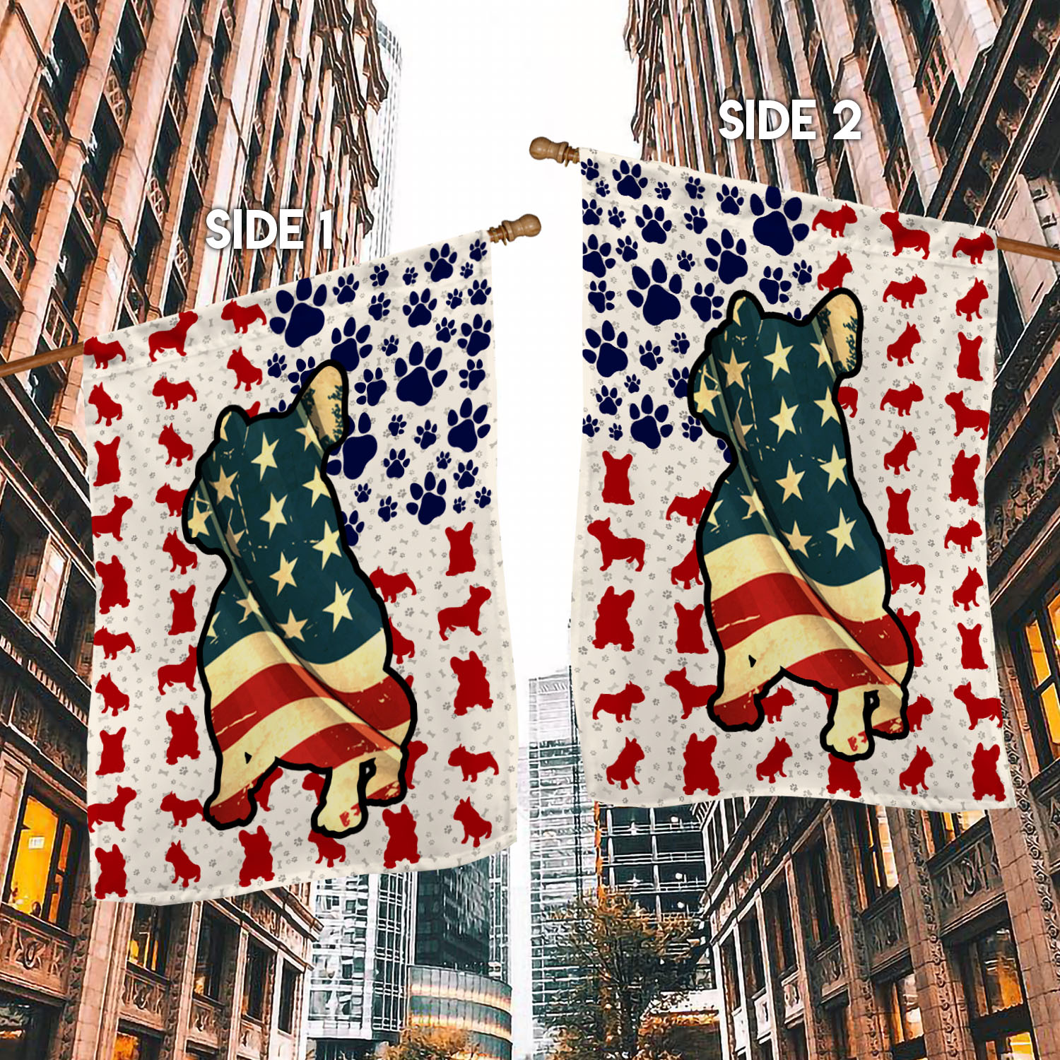 8VT. French Bulldog 4th Of July House Flag Mockup 2 Side-1