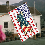 8VT. French Bulldog 4th Of July House Flag Mockup 4