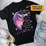 Personalized First You Were My Best Friend Angel Wings Heart T-Shirt - Husband Memorial Shirt