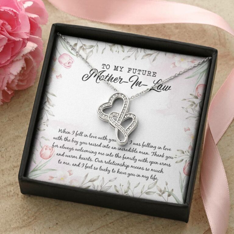 To My Future Mother In Law I Feel So Lucky To Have You In My Life Double Hearts Necklace - Mother-In-Law Gifts