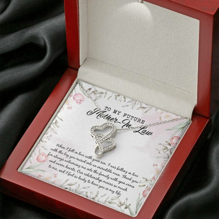 To My Future Mother In Law I Feel So Lucky To Have You In My Life Double Hearts Necklace - Mother-In-Law Gifts