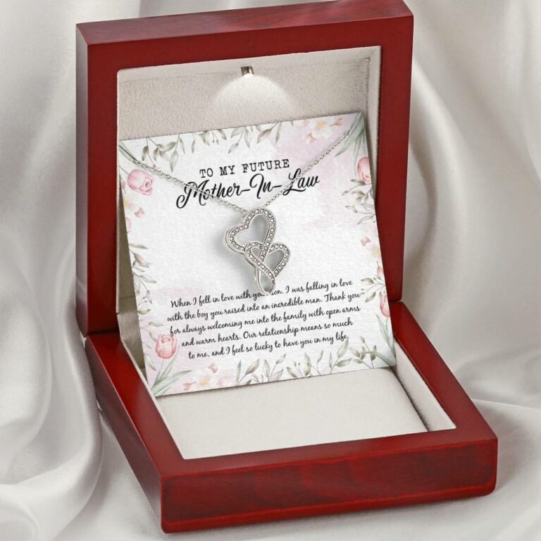 To My Future Mother In Law I Feel So Lucky To Have You In My Life Double Hearts Necklace - Mother-In-Law Gifts