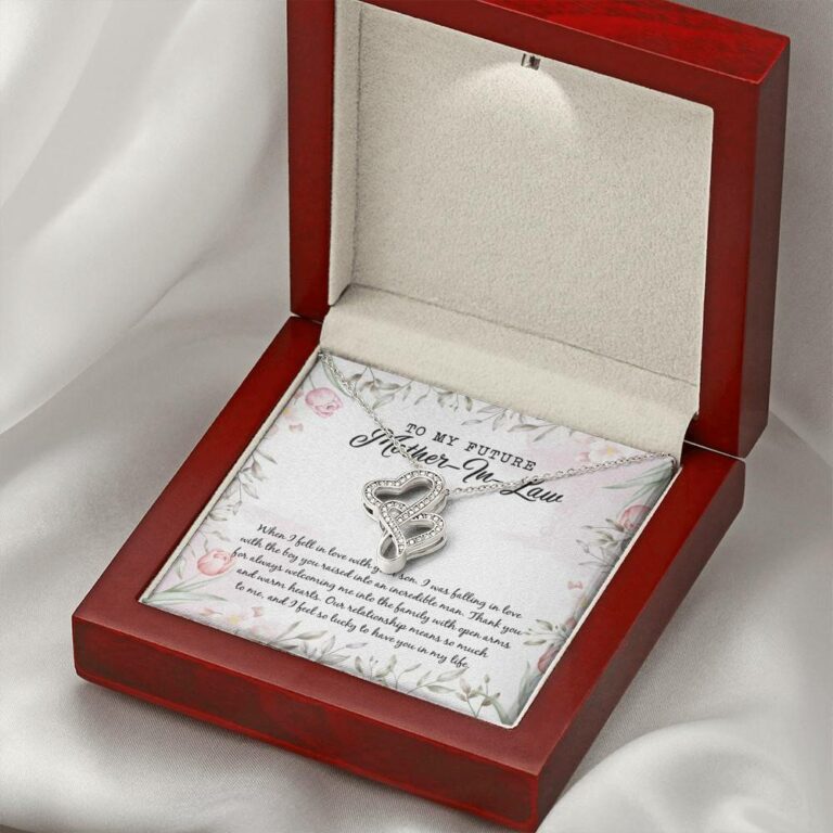To My Future Mother In Law I Feel So Lucky To Have You In My Life Double Hearts Necklace - Mother-In-Law Gifts