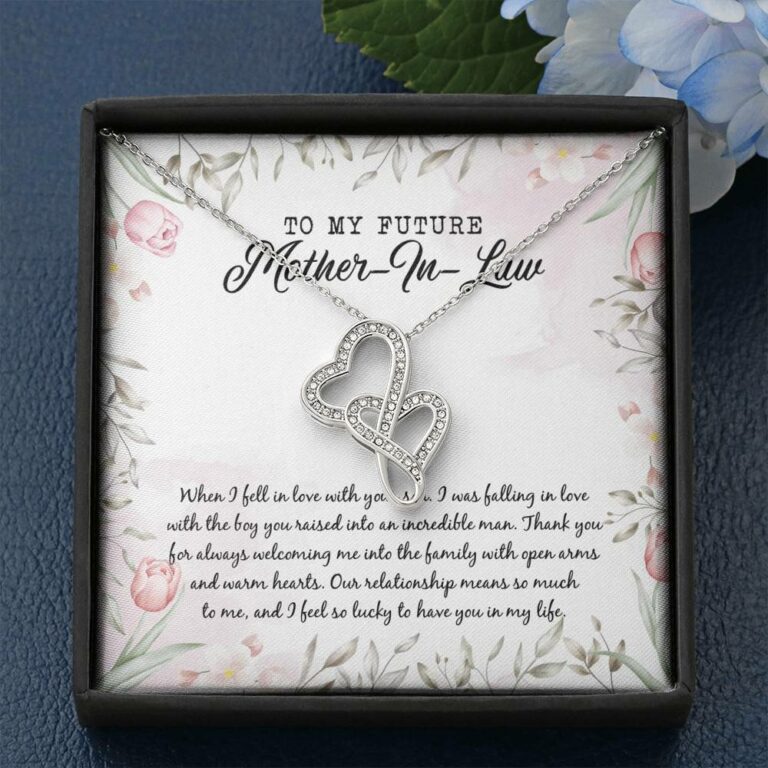 To My Future Mother In Law I Feel So Lucky To Have You In My Life Double Hearts Necklace - Mother-In-Law Gifts