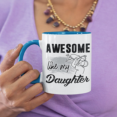 Alternative view of Awesome Like My Daughters Happy Father's Day Gifts Accent Mug From Daughters
