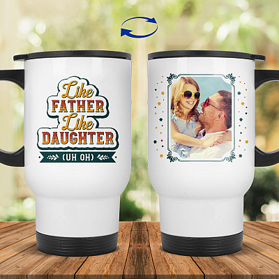 14 oz. White Travel Mug