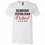 I Am Not Democrat Tshirt, White, V-Neck T-Shirt