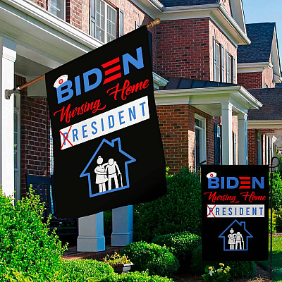 Alternative view of Joe Biden Nursing Home Resident Garden Flag - Trump Still My President House Flag - Wall Flag
