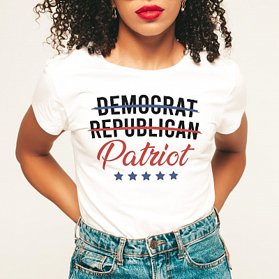Alternative view of I Am Not Democrat Not Republican I Am Patriot Happy 4th Of July Funny T-shirt
