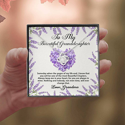 To My Beautiful Granddaughter You Will Be One Of The Most Beautiful Chapters Love Knot Necklace