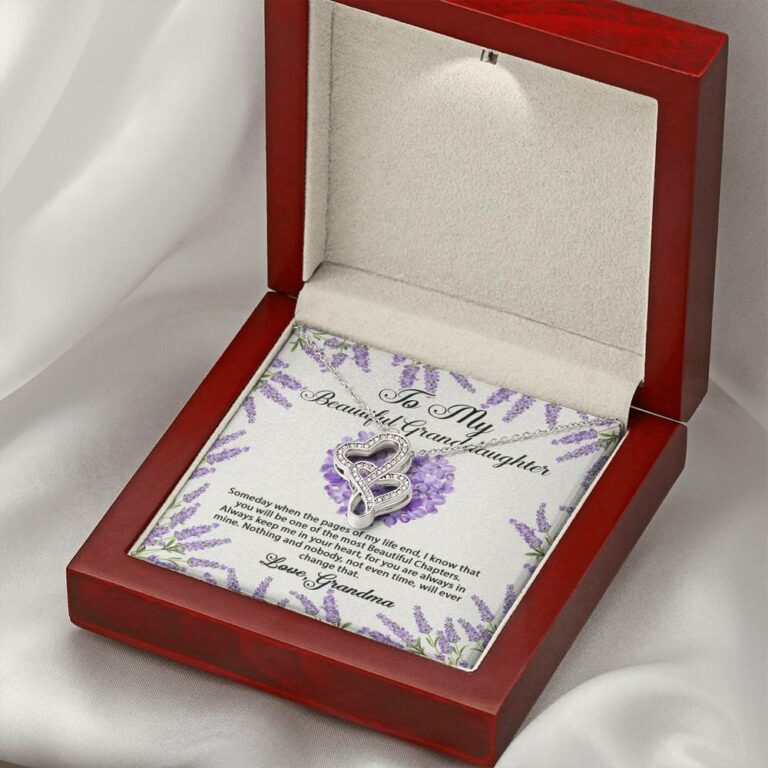 To My Beautiful Granddaughter You Will Be One Of The Most Beautiful Chapters Double Hearts Necklace