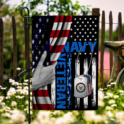 Proud American Eagle US Navy Veteran US Military Solider Army Retired Outdoor Garden Flag – Wall House Flag