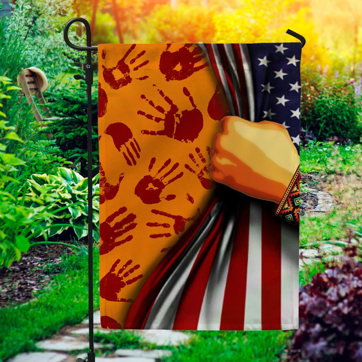 6BN. Every Child Matters (6) Garden Flag Mockup 1