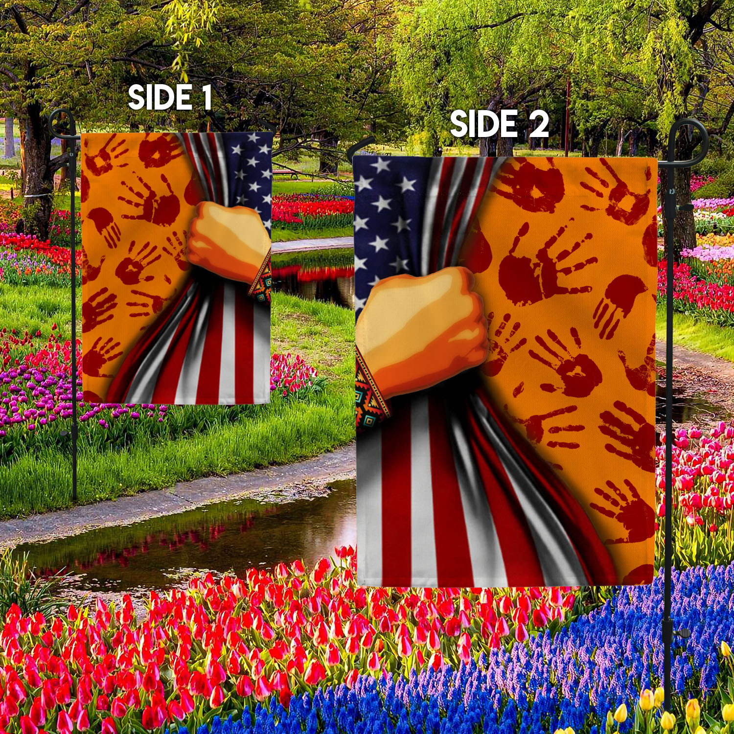 6BN. Every Child Matters (6) Garden Flag Mockup 2 Side-2