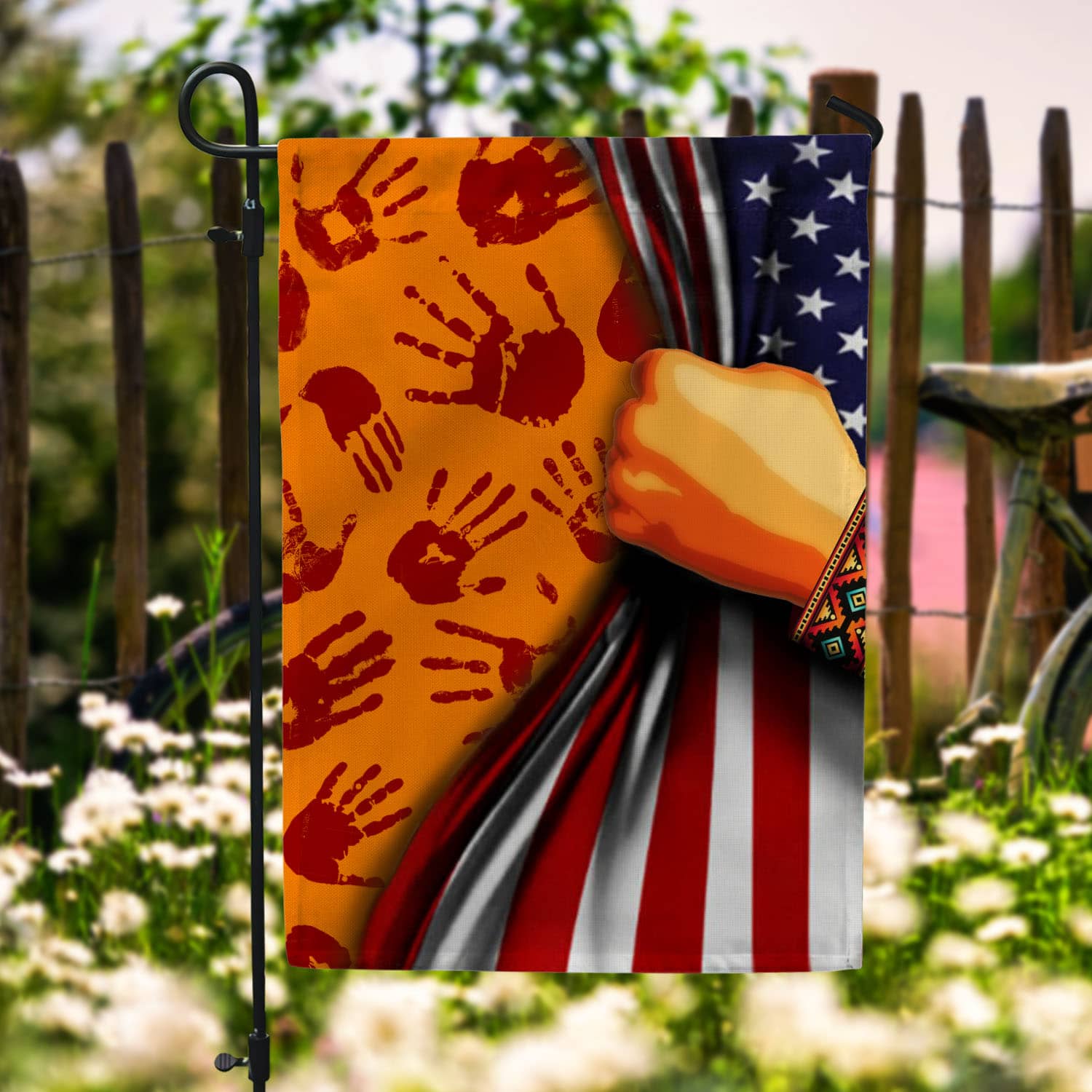 6BN. Every Child Matters (6) Garden Flag Mockup 6