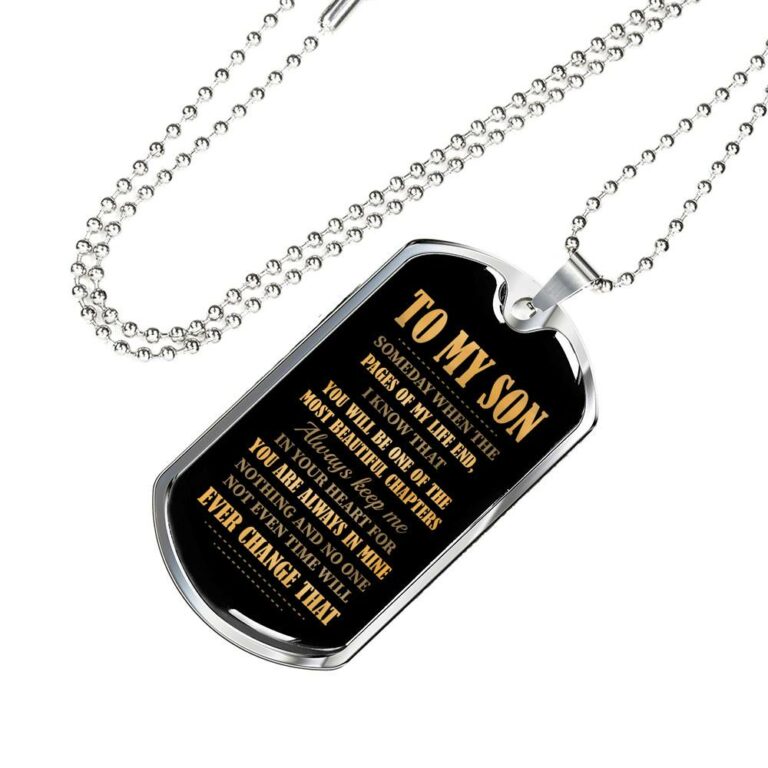 To My Son Someday When The Pages Of My Life End Dog Tag Pendant Necklace - Necklace Gifts For Son