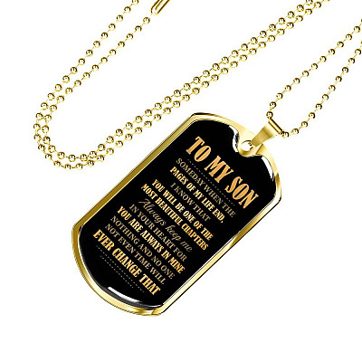 To My Son Someday When The Pages Of My Life End Dog Tag Pendant Necklace - Necklace Gifts For Son