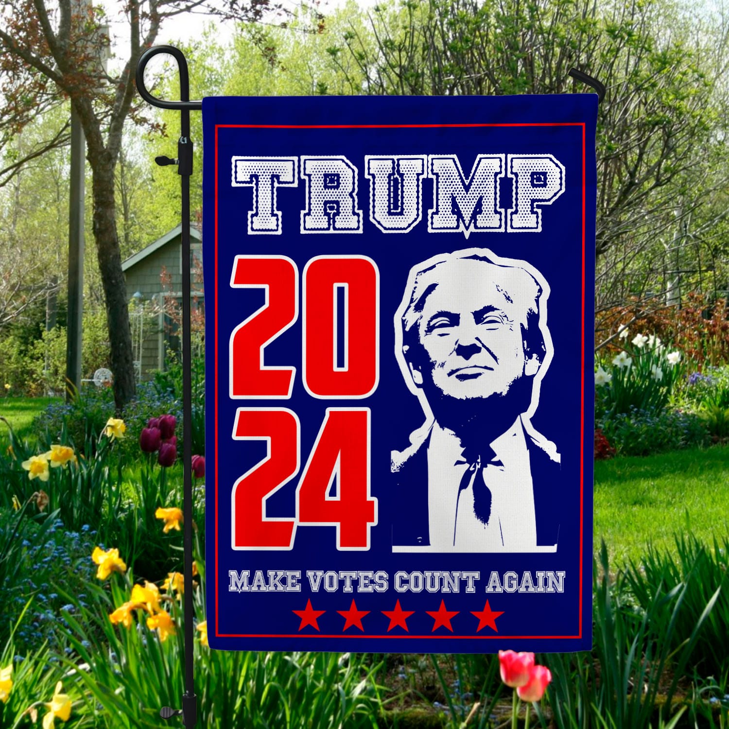 7O. Count Again (3) Garden Flag Mockup 5