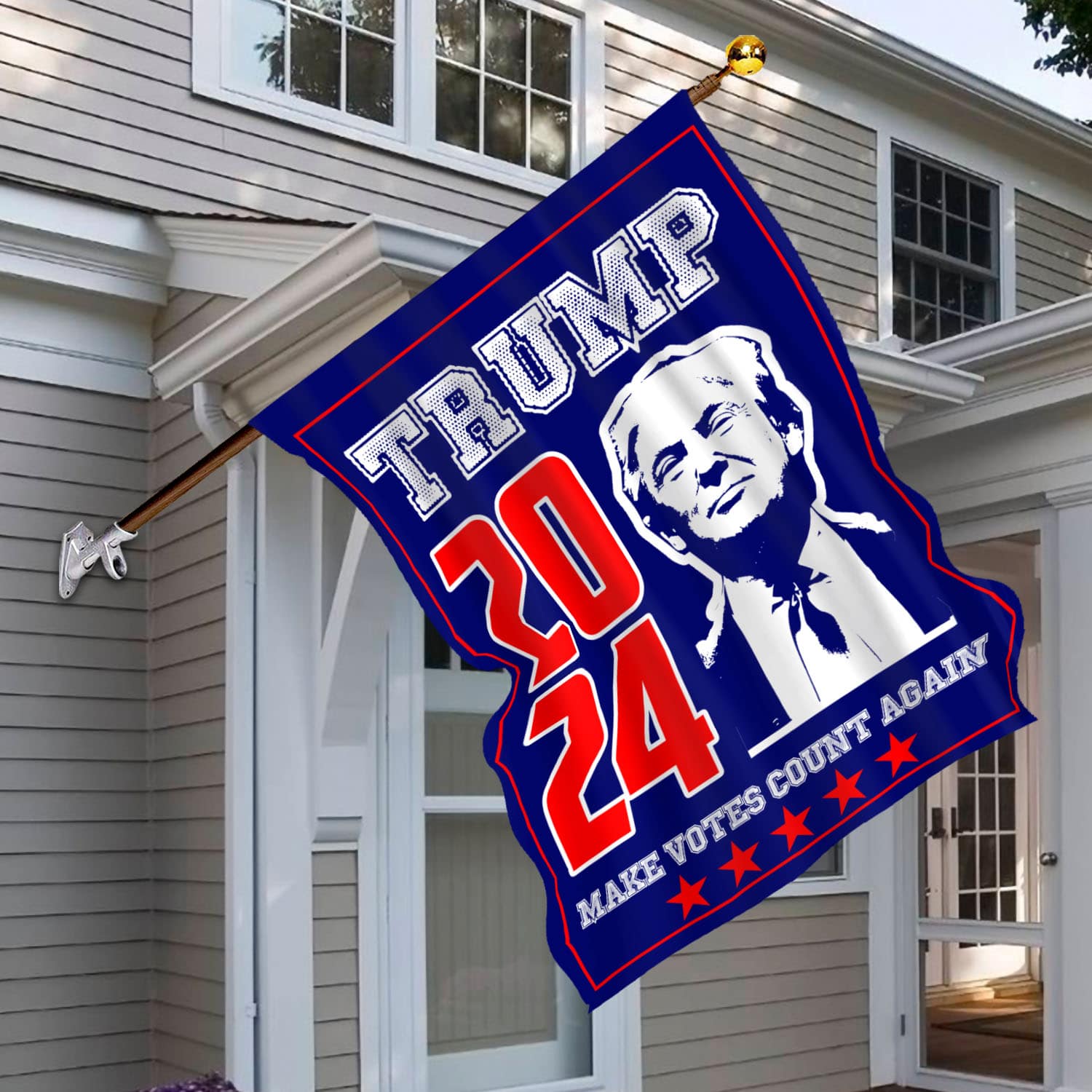 7O. Count Again (3) House Flag Mockup 6