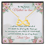 9VT. Future Mother In Law Love Your Son Infinity Heart Necklace White (Gold)
