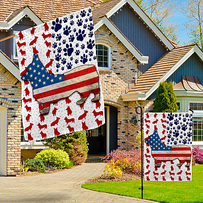 Alternative view of Corgi Lover American Outdoor House Flag - 4th Of July Home Garden Flag - US Patriot Flag - Patriotic Home Decor