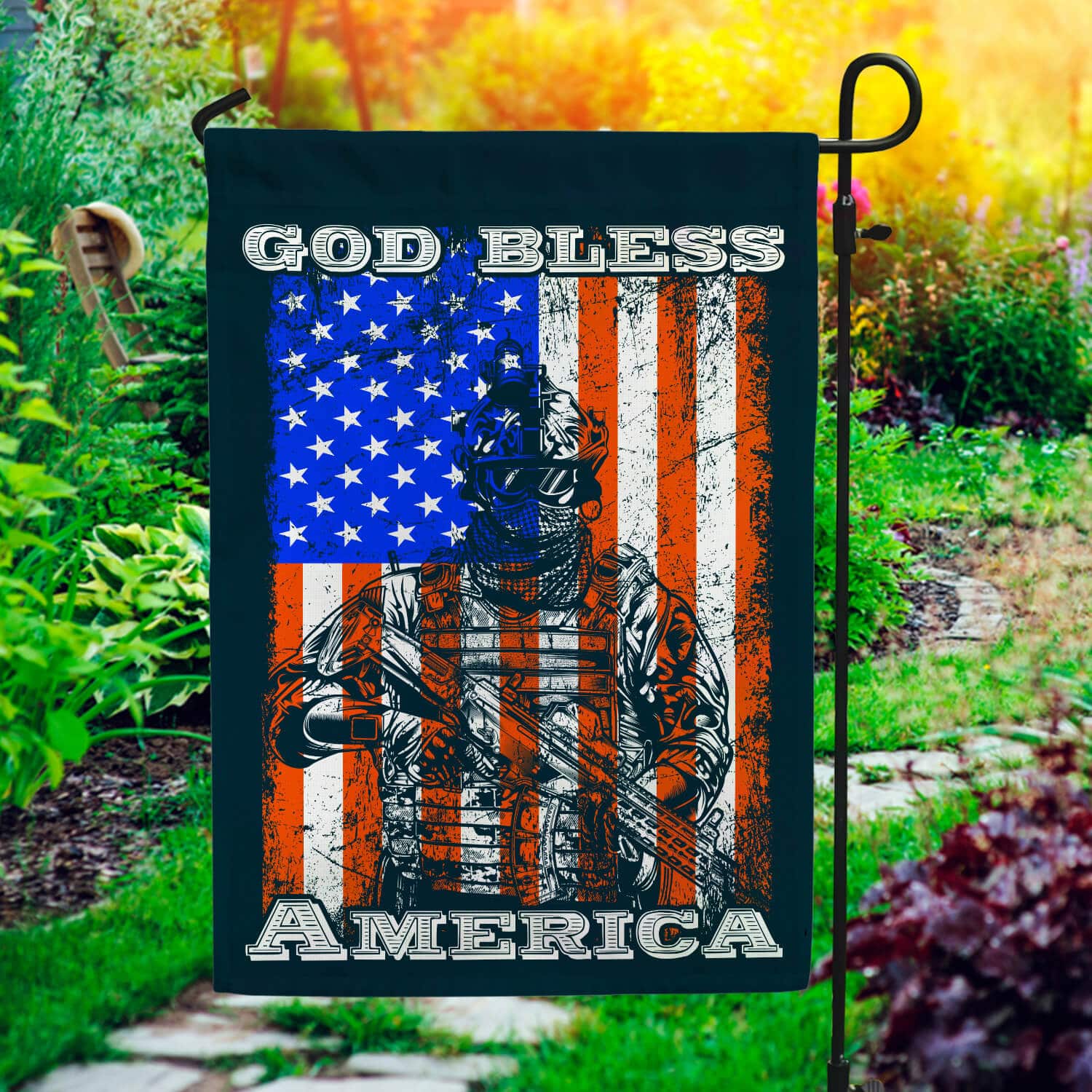 5HV. God Bless America- (6) Garden Flag Mockup 1