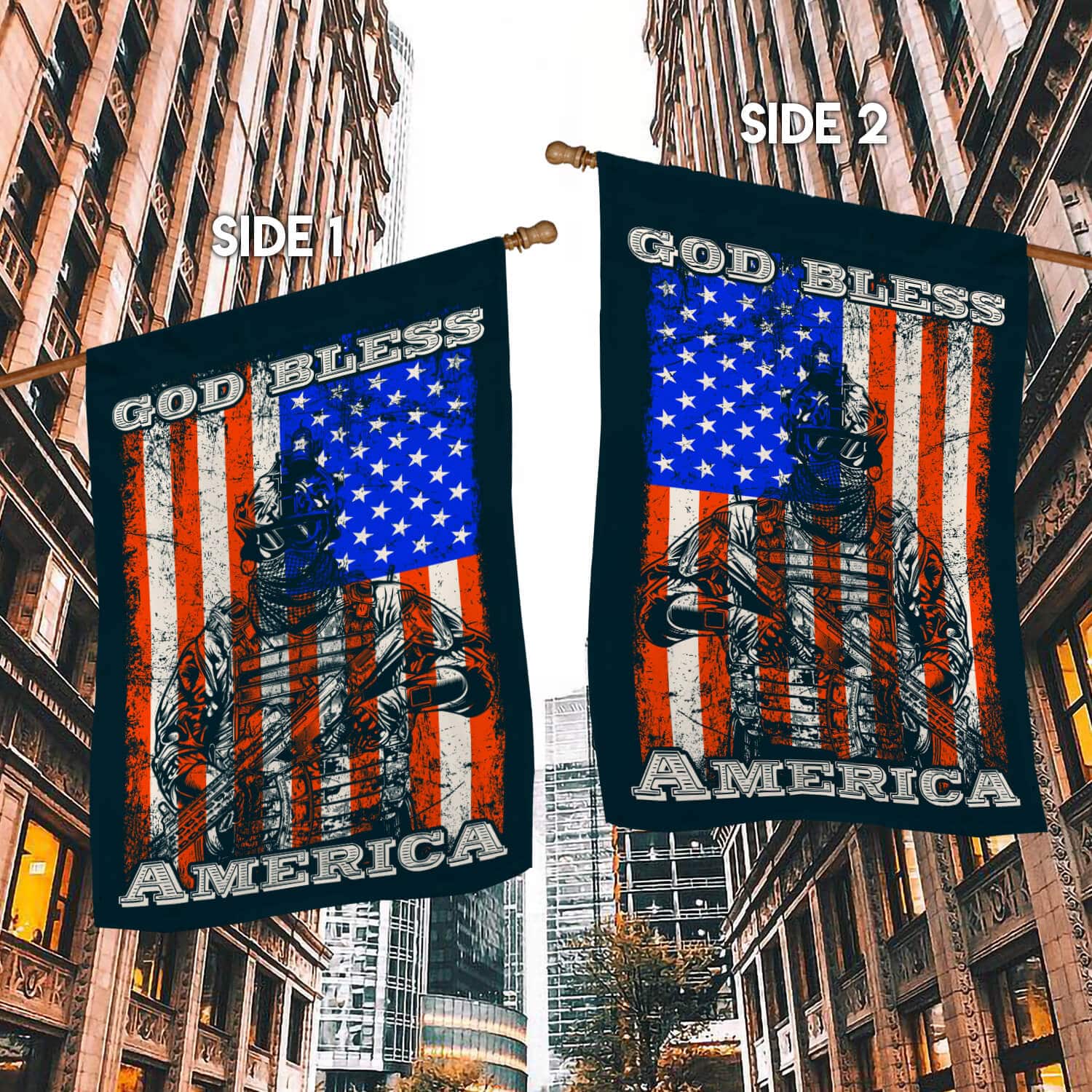 5HV. God Bless America- 2 House Flag Mockup 2 Side-1