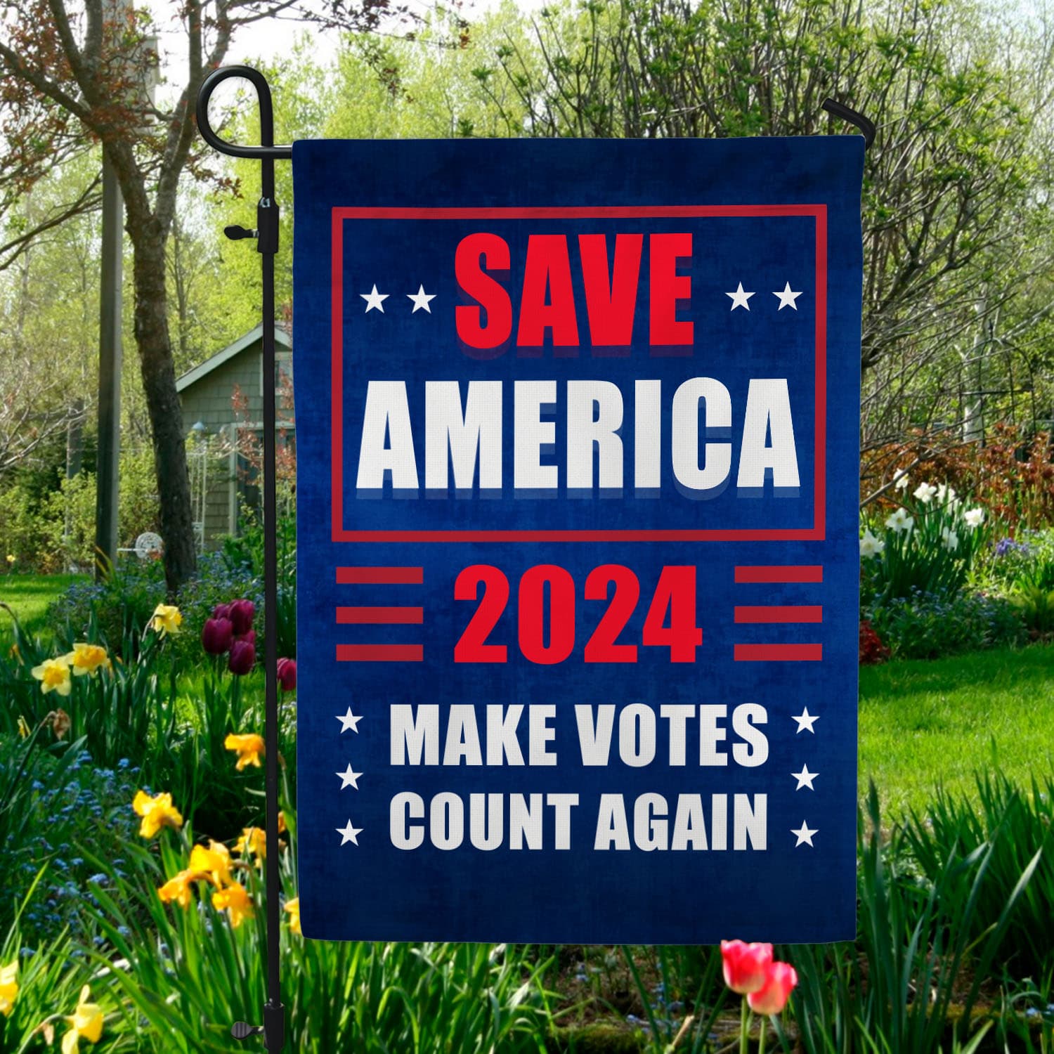 8O. Save America (Flag ) Garden Flag Mockup 5