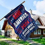 8O. Save America (Flag ) House Flag Mockup 5