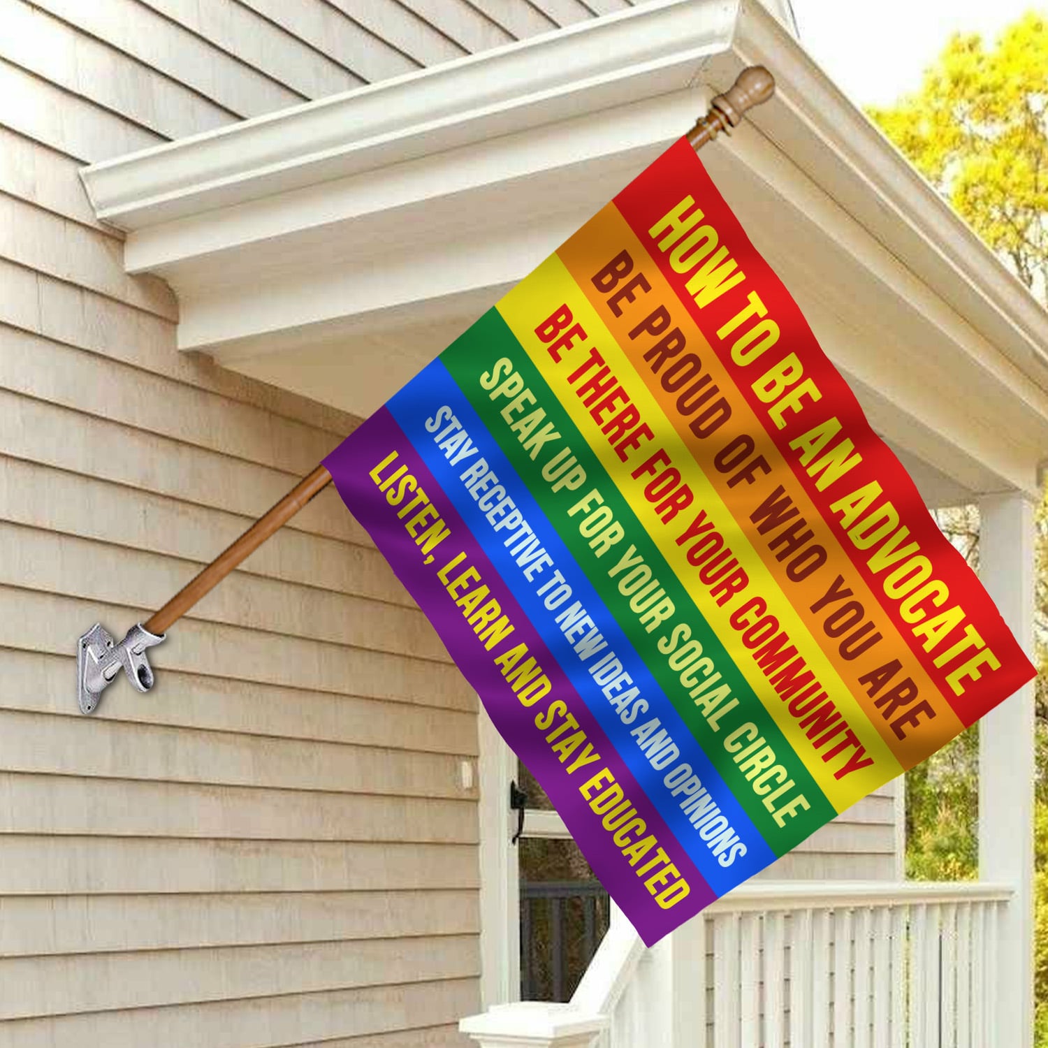 1. LGBT Flag (3) House Flag Mockup 2