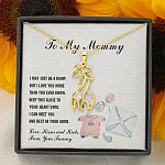 To My Mommy I May Just Be A Bump But I Love You More Than You Know Giraffe Pendant Necklace - Pregnancy Gifts