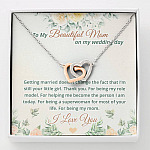 To My Beautiful Mom On My Wedding Day Interlocking Hearts Pendant Necklace - Mother Of The Bride Necklace - Interlocking Hearts Necklace To My Beautiful Mom On My Wedding Day Interlocking Hearts Pendant Necklace - Mother Of The Bride Necklace - Interlocking Hearts Necklace