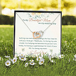 To My Beautiful Mom On My Wedding Day Interlocking Hearts Pendant Necklace - Mother Of The Bride Necklace To My Beautiful Mom On My Wedding Day Interlocking Hearts Pendant Necklace - Mother Of The Bride Necklace