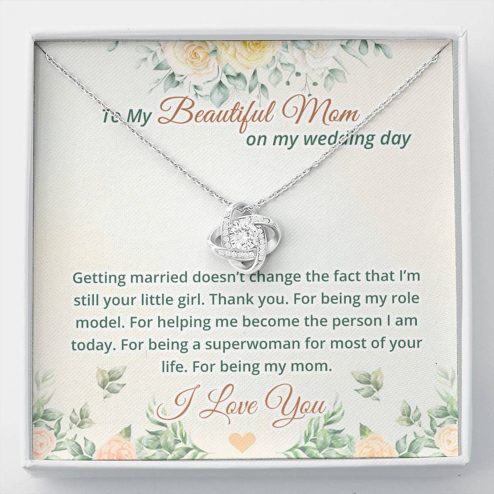 To My Beautiful Mom On My Wedding Day Love Knot Necklace - Mother Of The Bride Necklace - Love Knot Necklace To My Beautiful Mom On My Wedding Day Love Knot Necklace - Mother Of The Bride Necklace - Love Knot Necklace