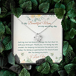 To My Beautiful Mom On My Wedding Day Love Knot Necklace - Mother Of The Bride Necklace