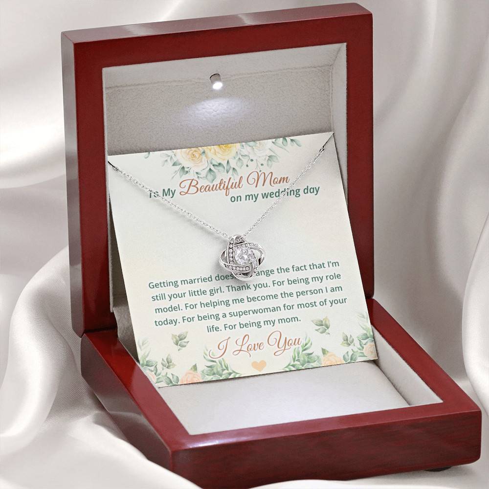 To My Beautiful Mom On My Wedding Day Love Knot Necklace - Mother Of The Bride Necklace To My Beautiful Mom On My Wedding Day Love Knot Necklace - Mother Of The Bride Necklace